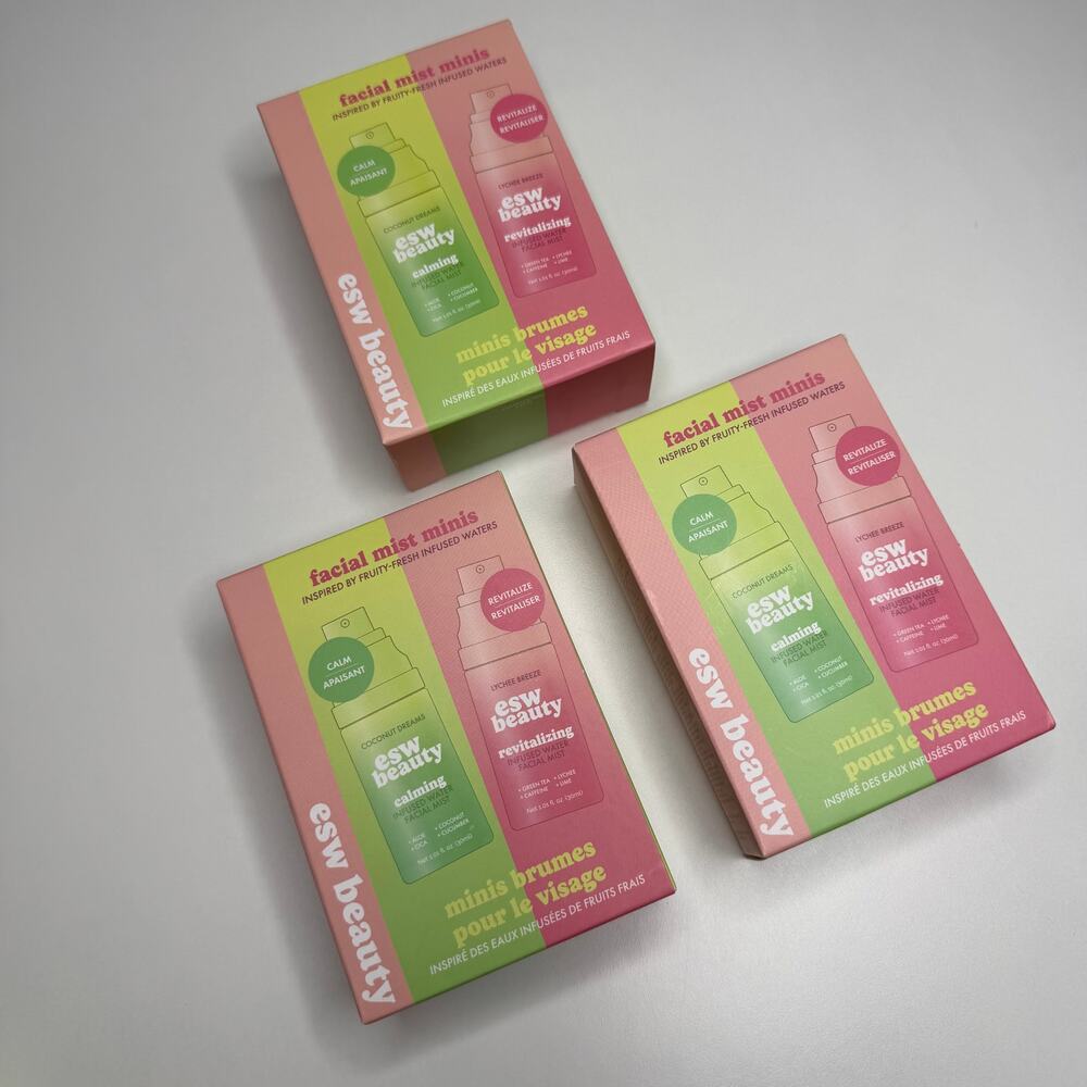 SET OF 3! — ESW Beauty Facial Mist Mini Duo Kit — Lychee Breeze + Coconut Dreams